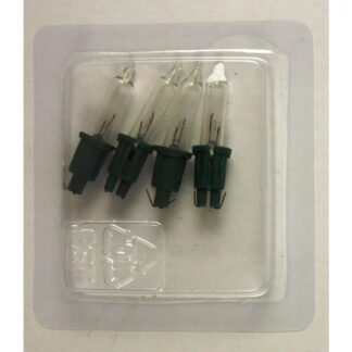 1.6V 0.192W RBLD150 Pack of 4 Clear Replacement Light Bulbs Green Push in Notched Base Christmas