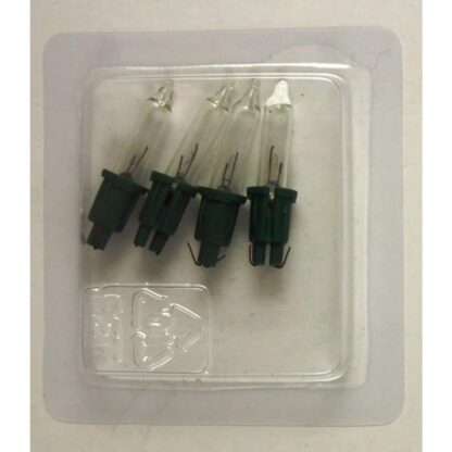 1.6V 0.192W RBLD150 Pack of 4 Clear Replacement Light Bulbs Green Push in Notched Base Christmas