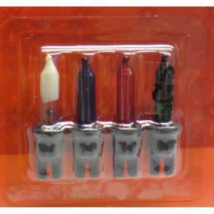12V 0.84W RBLC20M Pack of 4 Coloured Replacement Light Bulbs Green Push in Notched Base Christmas