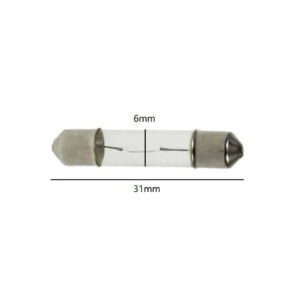 6mm x 31mm Festoon Lamp Light Bulbs (Pack of 5) - Image 2