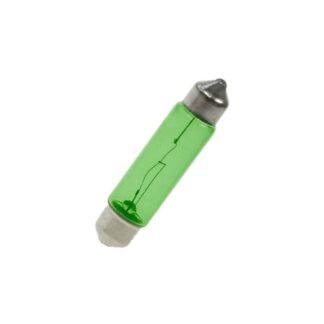 11mm x 44mm Green Festoon Lamp Light Bulbs (Pack of 5)