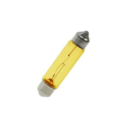 10mm x 44mm Yellow Festoon Lamp Light Bulbs (Pack of 5)