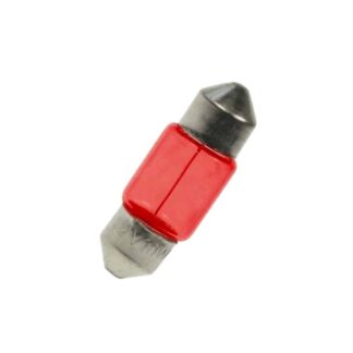 11mm x 30mm 12V 10W Red Festoon Lamp Light Bulbs (Pack of 5)