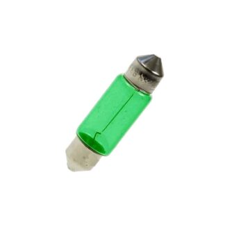 11mm x 39mm Green Festoon Lamp Light Bulbs (Pack of 5)