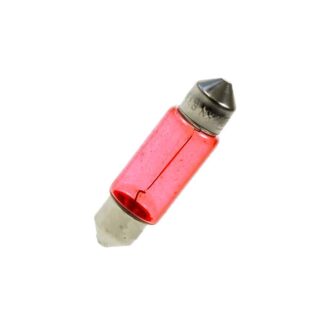 11mm x 39mm Red Festoon Lamp Light Bulbs (Pack of 5)