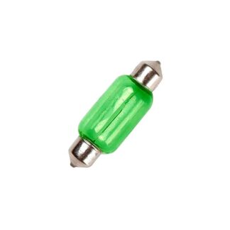 15mm x 44mm Green Festoon Lamp Light Bulbs (Pack of 5)