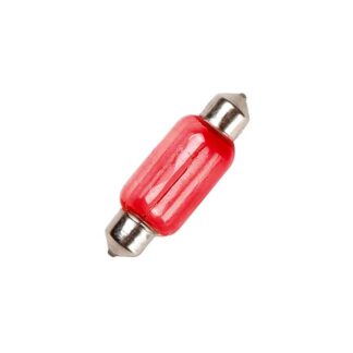 15mm x 44mm Red Festoon Lamp Light Bulbs (Pack of 5)