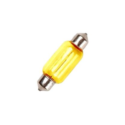 15mm x 44mm Yellow Festoon Lamp Light Bulbs (Pack of 5)