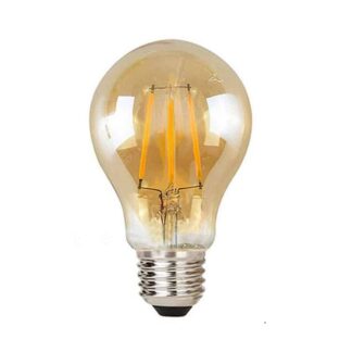 Amber Very Warm White Filament LED Round GLS Household Light Bulb 4W - E27