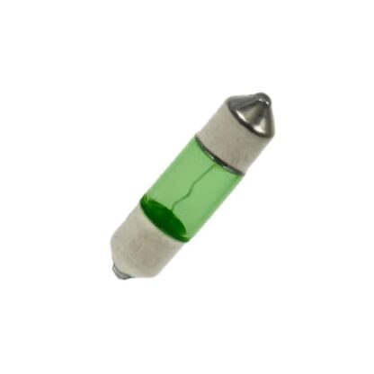 6mm x 24mm Green Festoon Lamp Light Bulbs (Pack of 5)
