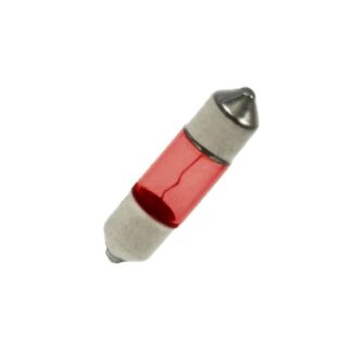 6mm x 24mm Red Festoon Lamp Light Bulbs (Pack of 5)