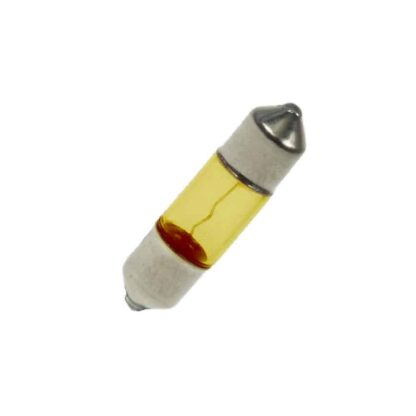 6mm x 24mm Yellow Festoon Lamp Light Bulbs (Pack of 5)