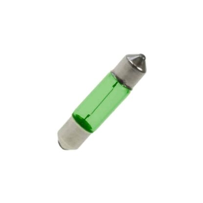 6mm x 28mm Green Festoon Lamp Light Bulbs (Pack of 5)