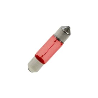 6mm x 28mm Red Festoon Lamp Light Bulbs (Pack of 5)