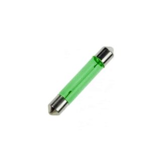 6mm x 36mm Green Festoon Lamp Light Bulbs (Pack of 5)