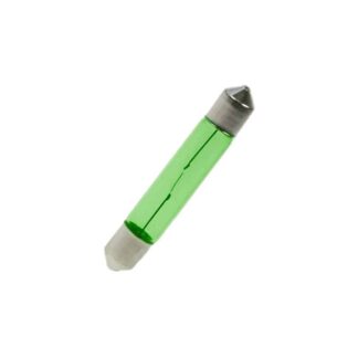 6mm x 39mm Green Festoon Lamp Light Bulbs (Pack of 5)