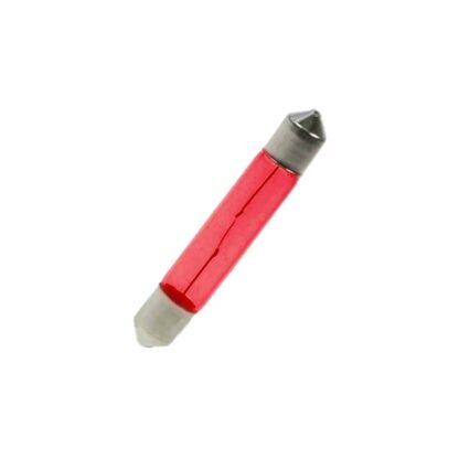 6mm x 39mm Red Festoon Lamp Light Bulbs (Pack of 5)