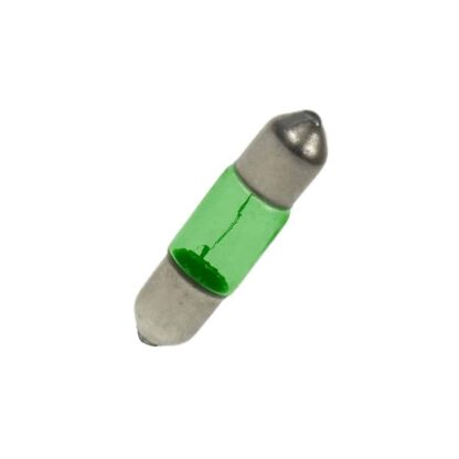 7mm x 30mm Green Festoon Lamp Light Bulbs (Pack of 5)