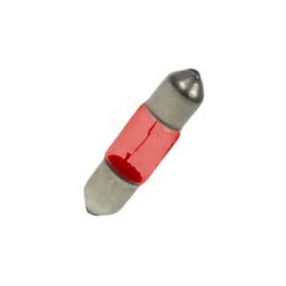 7mm x 30mm Red Festoon Lamp Light Bulbs (Pack of 5)