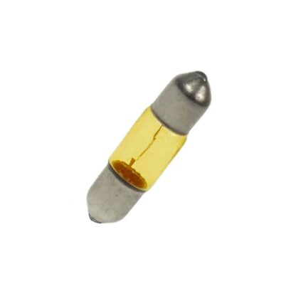7mm x 30mm Yellow Festoon Lamp Light Bulbs (Pack of 5)