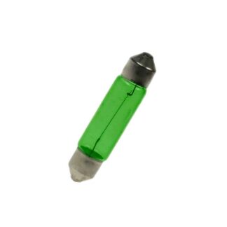 8mm x 39mm Green Festoon Lamp Light Bulbs (Pack of 5)