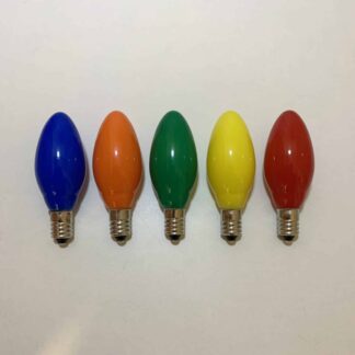 5X Replacement Christmas Light Bulbs 6V 2.4W E10 Opaque Multi Coloured Small MES Screw In Cone Shaped Bulbs