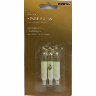 12V 2W Lumineo 500133 Pack of 3 Candle Replacement Light Bulbs E10 Base Christmas