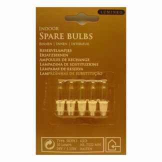 24V 1.15W 503913 Lumineo 5 Pack Clear Replacement Christmas Light Bulbs Push in tab Base