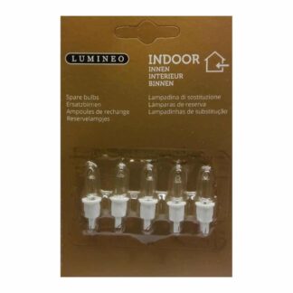 2.5V 0.32W 504993 Lumineo 5 Pack Clear Replacement Christmas Light Bulbs Push in tab Base