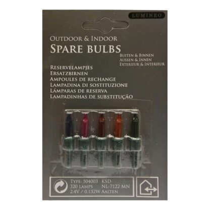 2.4V 0.132W Lumineo 504003 Pack of 5 Replacement Light Bulbs Push in Base Christmas