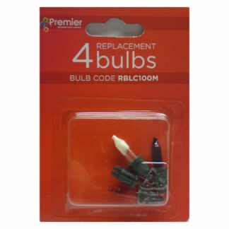 2.5V 0.33W Premier RBLC100M Pack of 4 Replacement Light Bulbs Push in Base Christmas