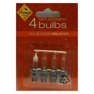 2.4V 0.288W Premier RBLD100 Pack of 4 Replacement Light Bulbs Push in Base Christmas