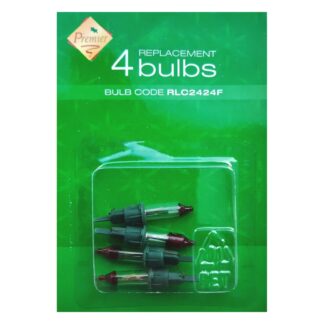 2.4V 0.24W Premier RLC2424F Pack of 4 Flasher Replacement Light Bulbs Push in Base Christmas