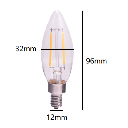 Lutec London E12 LED 2W Candle Outdoor Light Bulb 6V - Warm White - Image 3