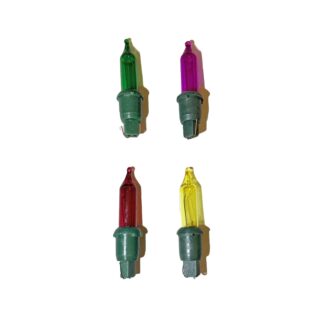 12V 788 Replacement Christmas Fairy Light Bulbs 4 Pack Coloured Push in tab green base