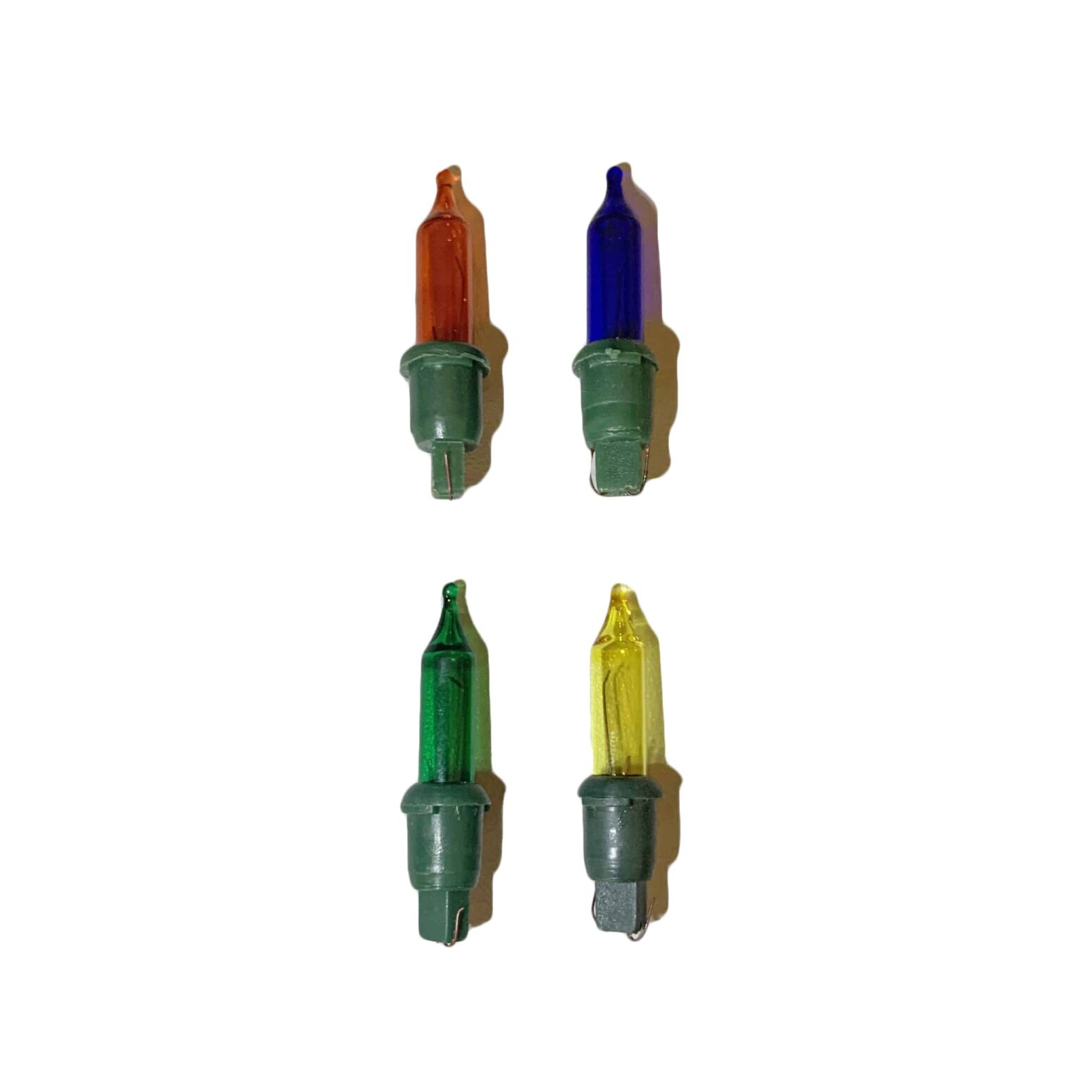12V 788 Replacement Christmas Fairy Light Bulbs 4 Pack Coloured Push in tab green base UK