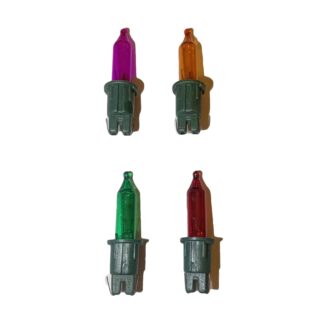 12V 788N Replacement Christmas Fairy Light Bulbs 4 Pack Coloured Push in notched tab green base