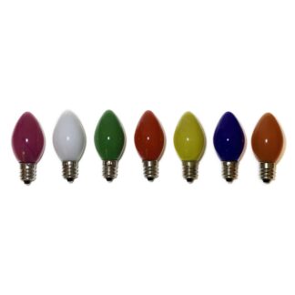 7X Replacement Christmas Light Bulbs 12V 3W E12 Opaque Multi Coloured Small Screw In Cone Shaped Bulbs