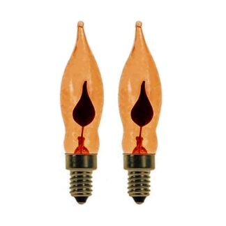 x2 E10 Amber Flicker Flame Effect 1.5W Christmas Candle Bridge Arch Replacement Light Bulbs RF7 Small Screw In 230V MES