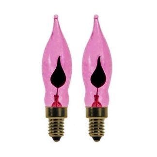 x2 E10 Pink Flicker Flame Effect 1.5W Christmas Candle Bridge Arch Replacement Light Bulbs RF7 Small Screw In 230V MES