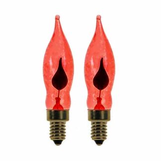 x2 E10 Red Flicker Flame Effect 1.5W Christmas Candle Bridge Arch Replacement Light Bulbs RF7 Small Screw In 230V MES