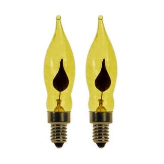 x2 E10 Yellow Flicker Flame Effect 1.5W Christmas Candle Bridge Arch Replacement Light Bulbs RF7 Small Screw In 230V MES