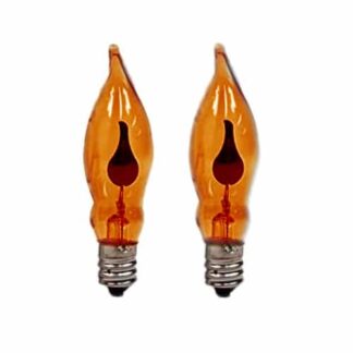 x2 E12 Amber Flicker Flame Effect 1.5W Christmas Candle Bridge Arch Replacement Light Bulbs RF7 Small Screw In 230V MES