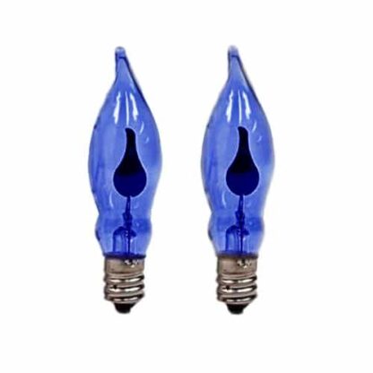 x2 E12 Blue Flicker Flame Effect 1.5W Christmas Candle Bridge Arch Replacement Light Bulbs RF7 Small Screw In 230V MES