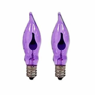 x2 E12 Violet Flicker Flame Effect 1.5W Christmas Candle Bridge Arch Replacement Light Bulbs RF7 Small Screw In 230V MES