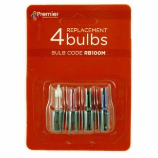 2.5V 0.35W Premier RB100M Pack of 4 Replacement Light Bulbs Push in Base Christmas
