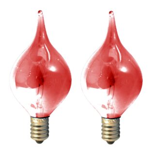 RLF35M 3.5V 0.53W E10 x2 Red Replacement Christmas Light Bulbs Screw in Base