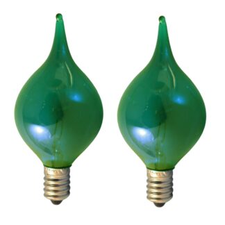 RLF35M 3.5V 0.53W E10 x2 Green Replacement Christmas Light Bulbs Screw in Base