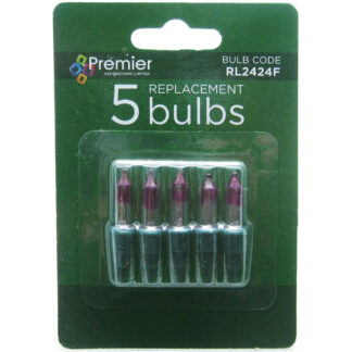 2.4V 0.24W Premier RL2424F Pack of 5 Flasher Replacement Light Bulbs Push in Base Christmas