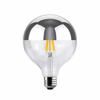 G125 LED Globe Mirror Crown Silver 125mm E27 Warm White 240V